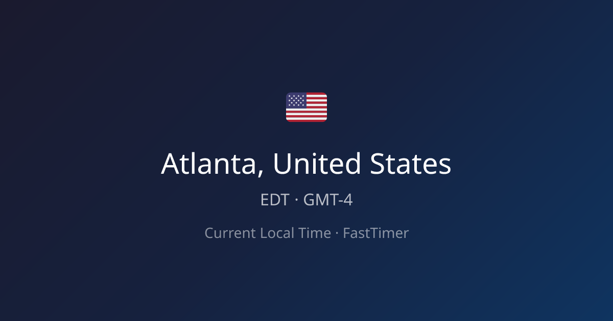 Current Time in Atlanta, United States – Live Clock | FastTimer