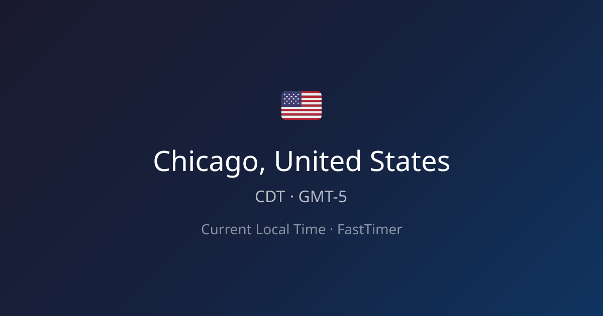Current Time in Chicago, United States – Live Clock | FastTimer