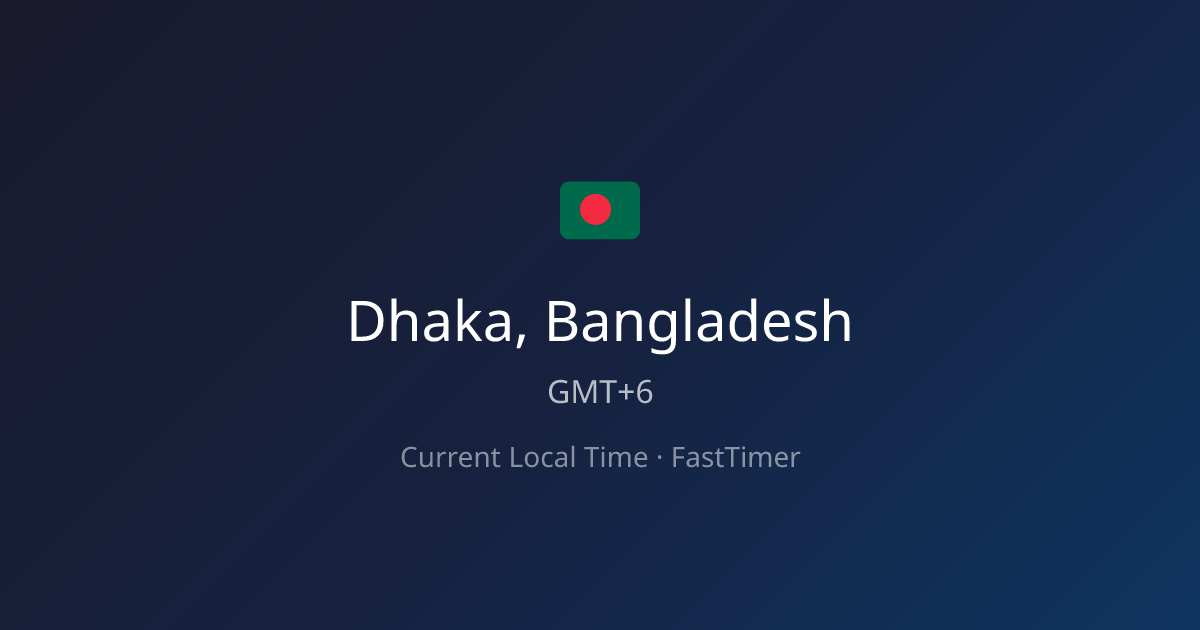 Current Time in Dhaka, Bangladesh – Live Clock | FastTimer
