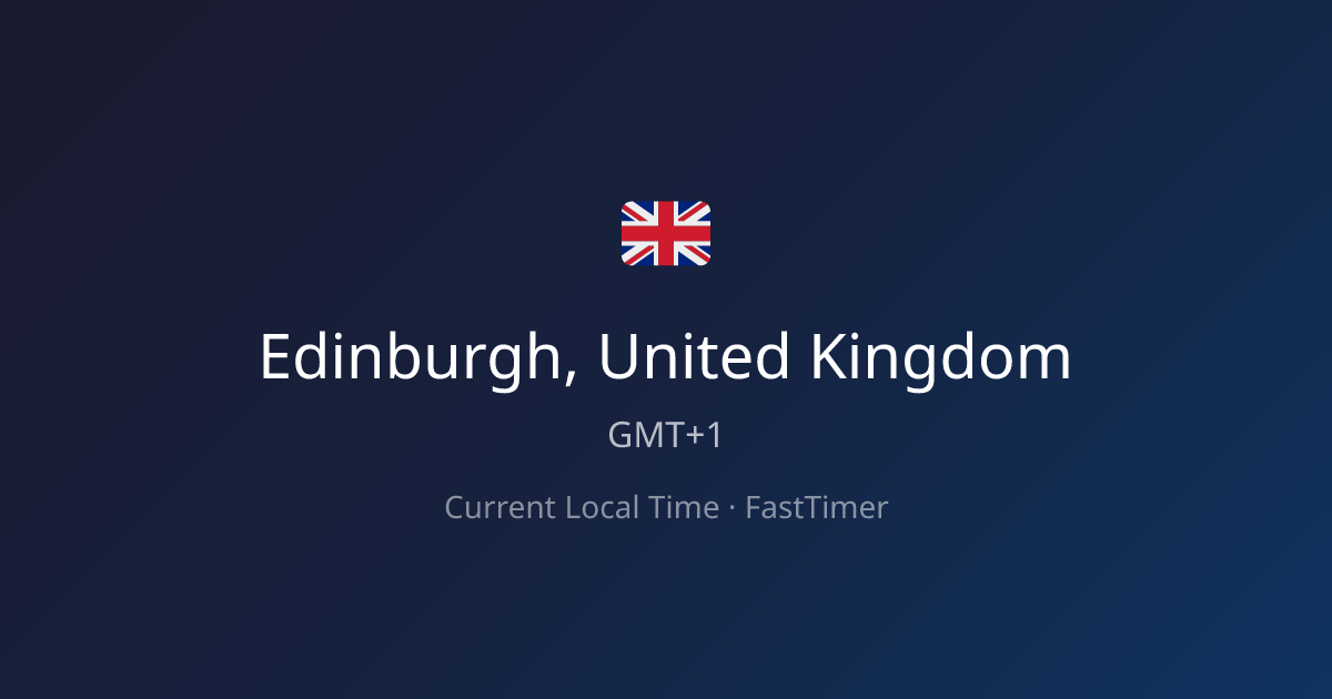 Current Time in Edinburgh, United Kingdom – Live Clock | FastTimer
