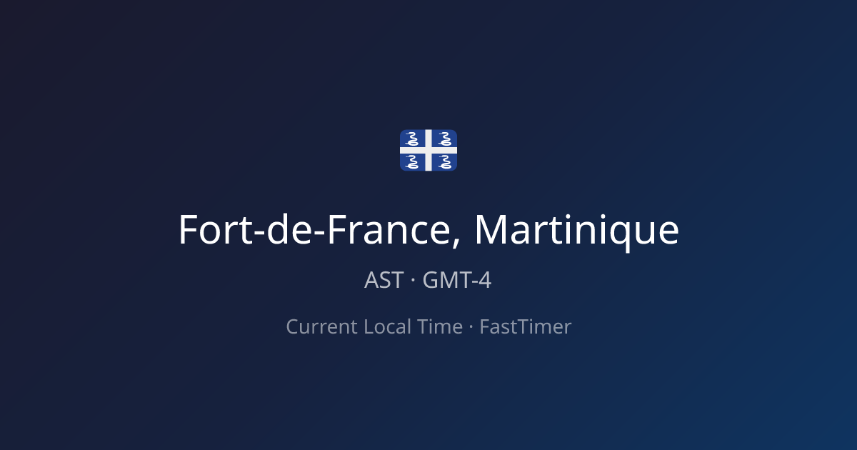 Current Time in Fort-de-France, Martinique – Live Clock | FastTimer