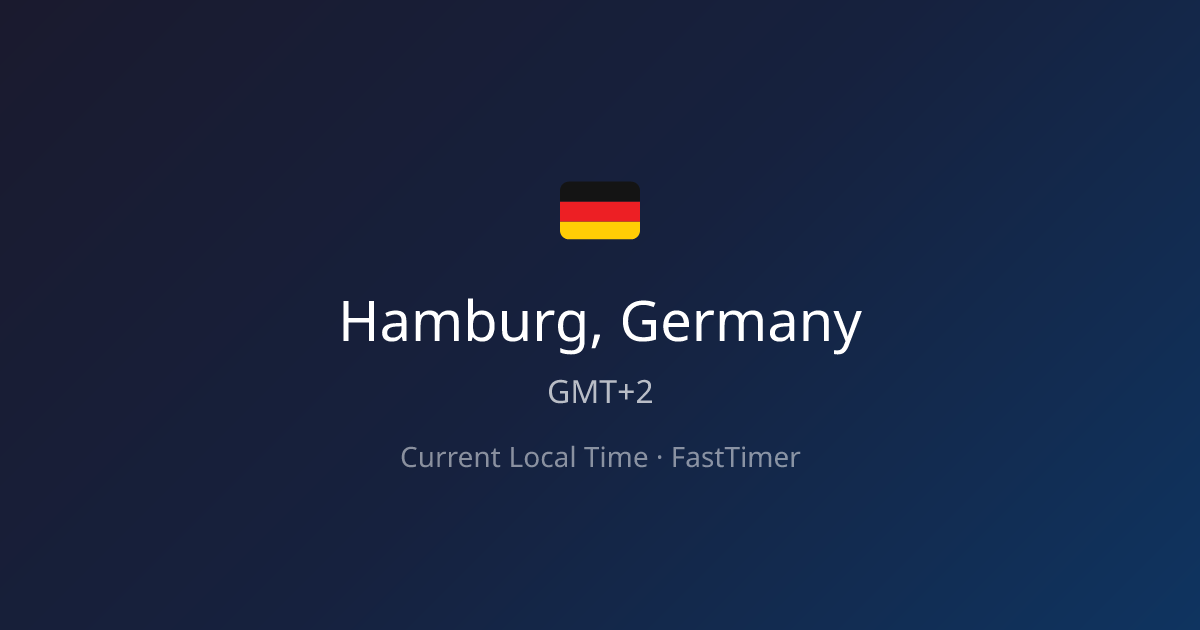 Current Time in Hamburg, Germany – Live Clock | FastTimer