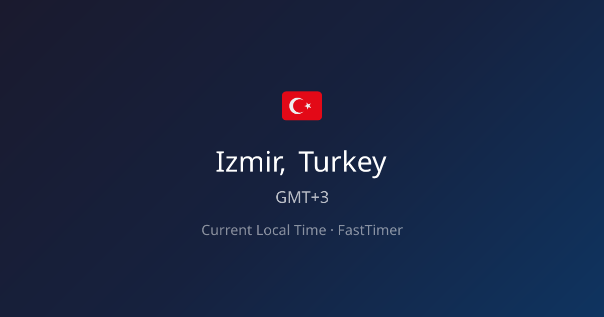 Current Time in Izmir, Turkey – Live Clock | FastTimer
