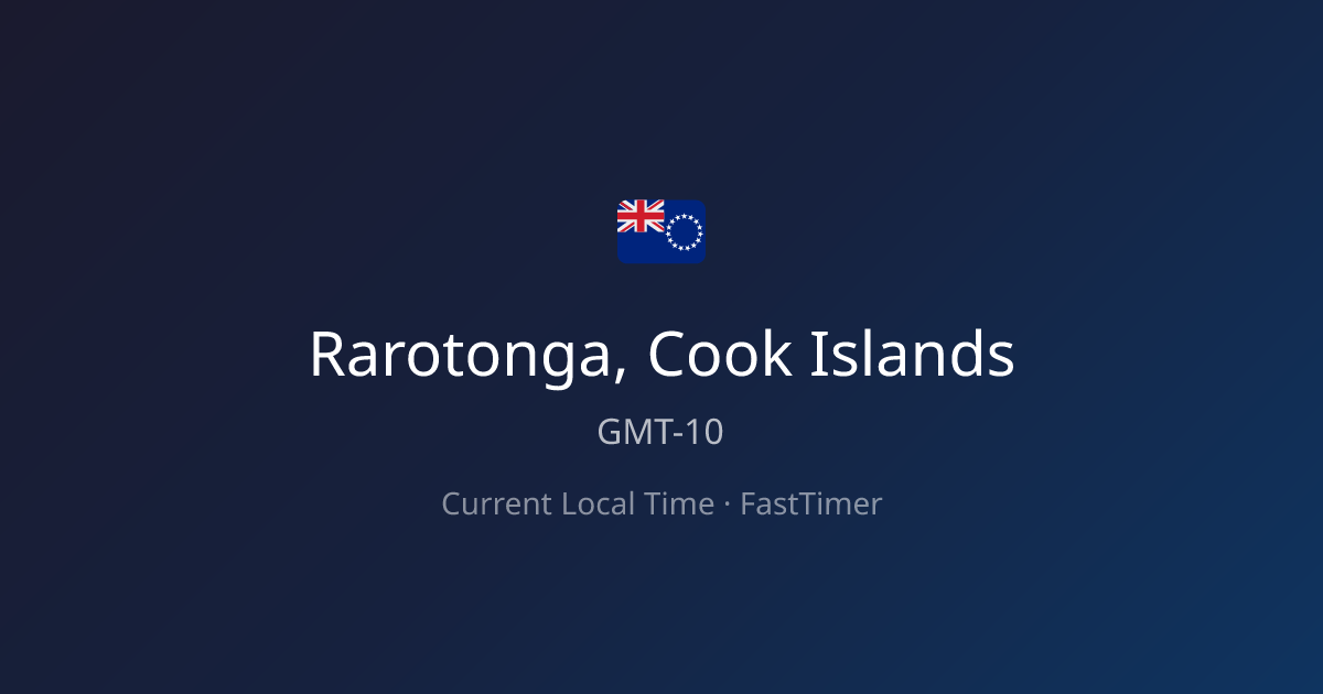 Current Time in Rarotonga, Cook Islands – Live Clock | FastTimer