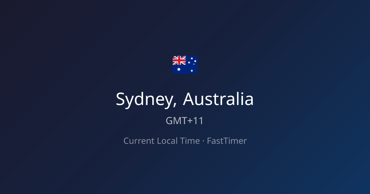 Current Time in Sydney, Australia – Live Clock | FastTimer