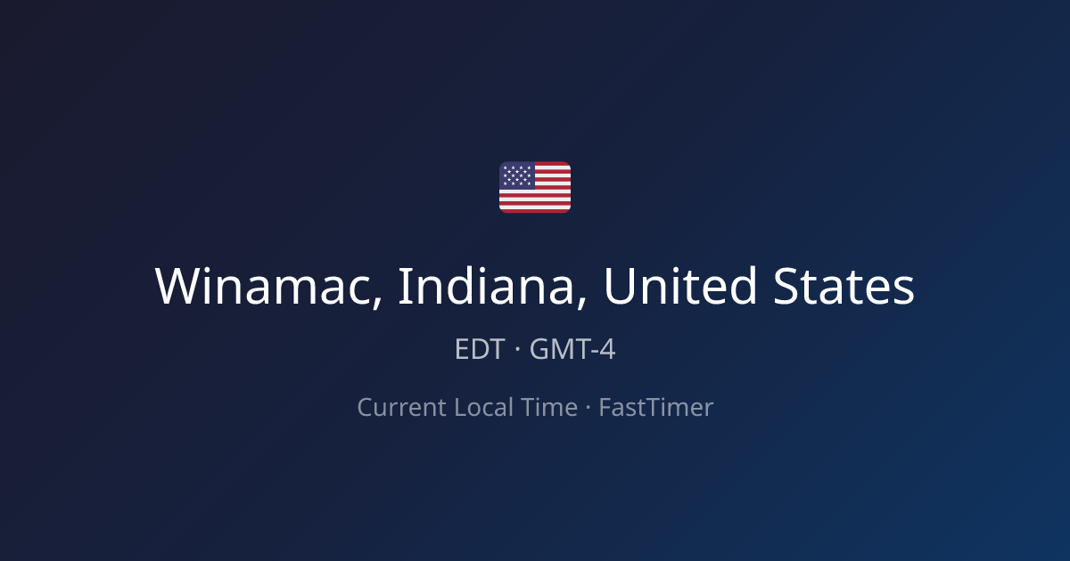 Current Time in Winamac, Indiana, United States – Live Clock | FastTimer